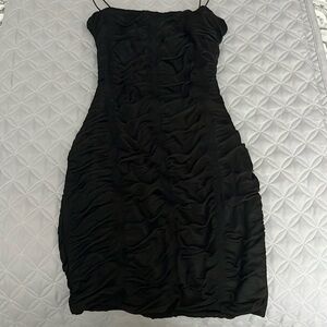 Windsor Black Rutched Mini Dress